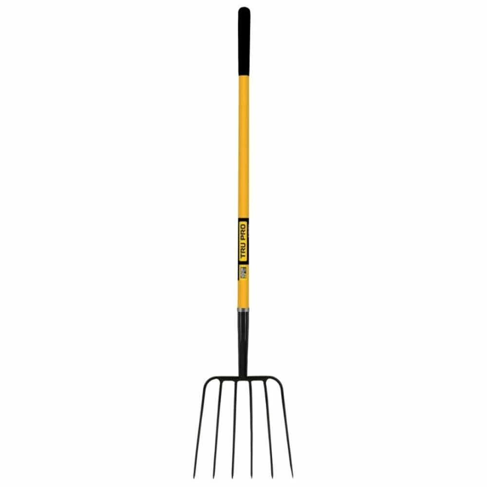 Discount ✔️ TRU PRO 6 Tine Manure Fork 54 In. W/ Fiberglass Handle ⭐ 3 Discount ✔️ TRU PRO 6 Tine Manure Fork 54 In. W/ Fiberglass Handle ⭐